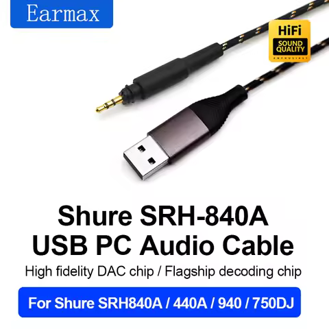 USB-A TYPE-C Lightning to 2.5mm For SRH440A SRH840A SRH750DJ SRH840 SRH440 SRH940 Replaceable Deskto