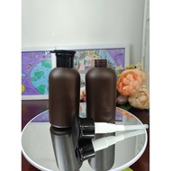 Plastic bottle for shampoo, conditioner, BROWN HDPE BOTTLE 300ML BLACK SPOT