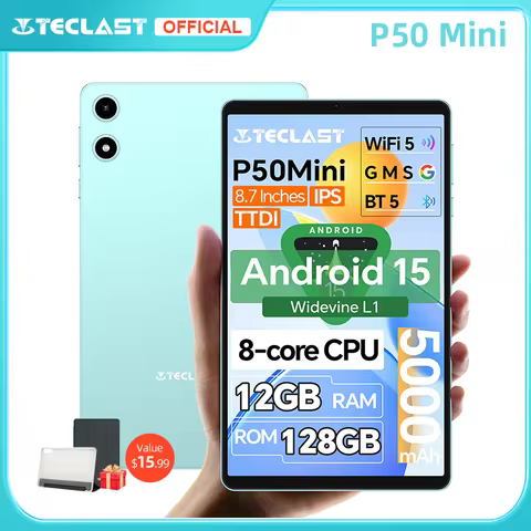 Teclast P50 Mini Tablet Android 15 8.7" IPS 90Hz 12GB(4GB+8GB Expansion)RAM 128GB ROM T606 8-Core 50
