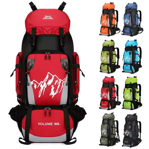 90L Outdoor Mountaineering Backpack Large Capacity Sports Bag Waterproof Hiking Travel Bag Optional 