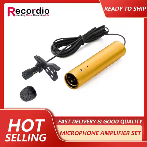 GAM-LV6 Omnidirectional XLR Lavalier Condenser Microphone with 3.5mm Lavalier Mic Cap, 48V Phantom P