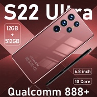 【พร้อมเดิม】โทรศัพท์เดิม S22 S22Ultra พิเศษ6.8นิ้ว Hp 12G RAM 512G ROM 16MP 64MP 6800Mah โทรศัพท์มือถ