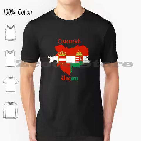 Austria Hungary T-Shirt 100% Cotton Men Women Personalized Pattern Austria Hungary Austria Hungary F