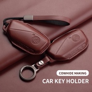 New 3D Top-Layer Cowhide Car Key Case For BMW iX Key Cover M60 i7 i5 i4 M50 iX3 iX1 XM X3 iX2 ev Lea