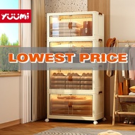 Yuumi Magnetic door High Transparent Plastik Almari Baju Clothes Cabinet Storage Box Organizer