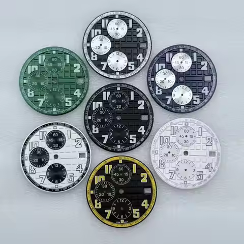 31.8mm No logo Matte Grid Embossed Texture Watch Dial Arabic For Seiko AP Royal Oak Offshore VK67 Qu