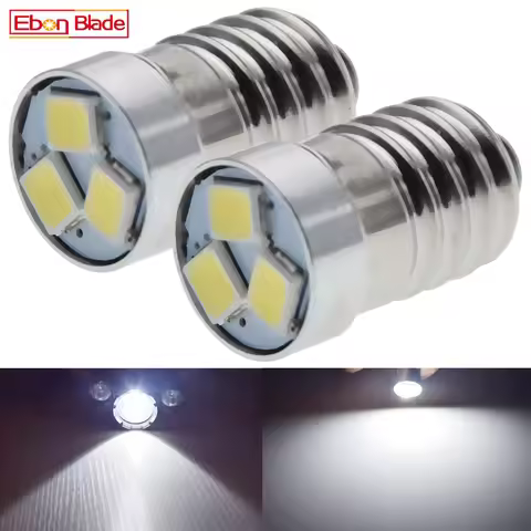 1/2 Pcs E10 1447 Screw LED Bulb 3V 6V 12V Flashlight Lamp 1.44W 3030 3SMD Replacement Torch Light 3 