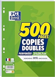OXFORD Double Sheets Large Squared 500 Pages White 90g Shrink-Wrapped