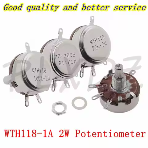 2PCS WTH118-1A (2W) carbon film potentiometer 470R 1K 2.2K 3.3K 4.7K 5.1K 5.6K 6.8K 10K 22K 33K 47K 