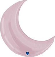Grabo Pink Moon Balloon Made in Italy. Balloon for Birth or Gender Reveal, Made of Foil with Straw t