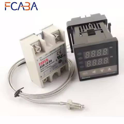 REX-C100FK02-V*AN PID Temperature Controller Set with 10DA/25DA/40DA/50DA/75DA Solid State Relay and