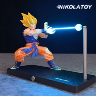Original New Nikolatoy Dragon Ball Chaoz Son Goku Kamehameha Wave Magnetic Light Lamp Model Ornament