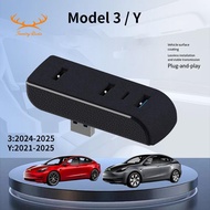 [Redpowderyan.]  USB Hub Ports Car 4-In-1 USB Extender Charger Glove Box Docking Station for  Model 