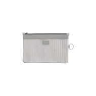 LIHIT LAB Mesh Zipper Pouch, B6S, Off-White, F244 (White)