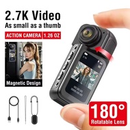 Mini Action Camera Video Digital Camera 2.7K/30FPS WiFi Connection Rotating Lens Body Camera
