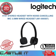 Logitech H151 Stereo Headset with Noise-Cancelling Mic 3.5MM Wired Headset (981-000587)