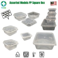 Assorted Model Plastic PP Square Container Disposable Multipurpose Food Container With Lid Reusable 