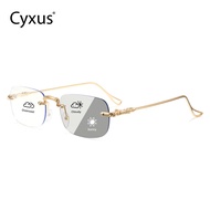 Cyxus photochromic glasses Anti blue light for Women Men Discoloration sunglasses Fashion frameless