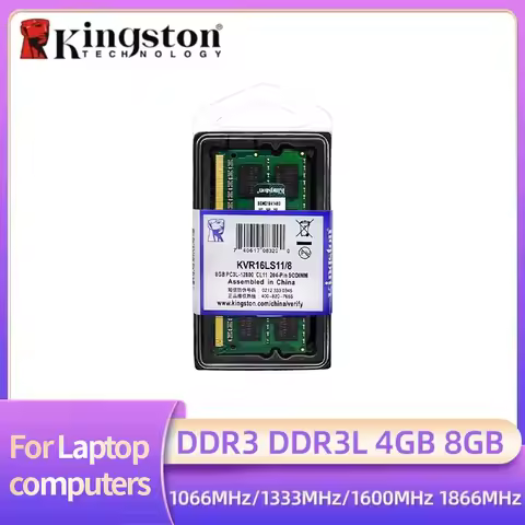 Kingston Laptop Ram DDR3L DDR3 8GB 4GB 1066Mhz 1333Mhz 1600Mhz 1866Mhz SO-DIMM PC3-8500 10600 12800 