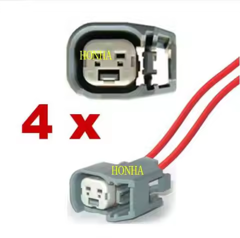 Free shipping 4 pcs Fuel Injection Connector for Bosch EV6 connector with cable Injector plug auto w