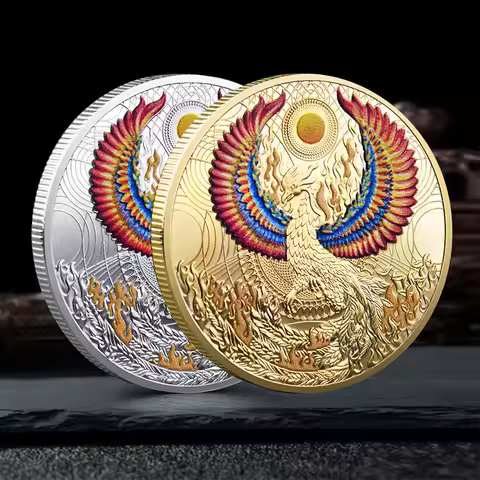 Souvenir Coin 12 Zodiac Commemorative Coins Nirvana Firebird Bathing Fire Phoenix Chinese Decoration