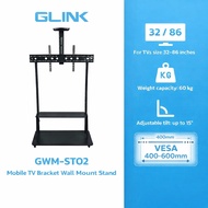 GLINK GWM-ST02 TV Mobile Bracket Wall Mount Stand 32"–86" Rolling TV Stand with Wheels