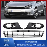 Front Bumper Grille Racing Grill Panel Chrome Trim Fog Light Cover For Volkswagen VW Golf MK6 2008-2