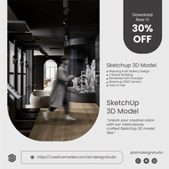 SKETCHUP + ENSCAPE 3D MODEL - SHADOW PUPPET GALLERY DESIGN - MODERN ARCHIPELAGO