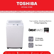 TOSHIBA Mesin Cuci Top Loading 9kg Model AW-J1000FN (T06) - Mesin Cuci