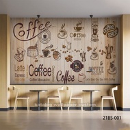 Wallpaper Dinding 3D Custom Cafe Coffee Shop/ Kafe Kopi (21Bs-001)