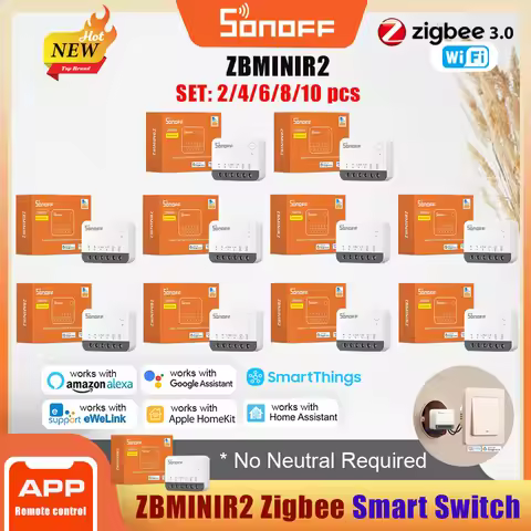 SONOFF ZBMINIR2 Extreme Zigbee3.0 Smart Switch Detach Relay Smaller Size Wider Signal Remote Control