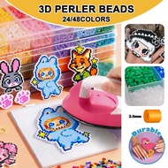 2.6mm Mini Fuse Beads Kit for Crafts Fuse Beading Kit Multicolored Iron DIY Fuse Beads 48 Colors