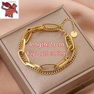 Original 916 Gold Bracelet for women Pawnable Wheat Bracelet Ring Set Wheat Bracelet Women