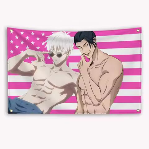 Anime Jujutsu Kaisen American Flag Gojo Satoru Geto Suguru Banner Itadori Yuji Tapestry Flaga Garage