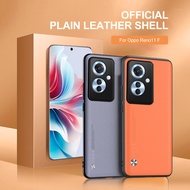 Oppo Reno11 F 5G Case Luxury Plain Leather Back Cover For Oppo F25 Pro Reno11  TPU Soft Frame Protect Fundas
