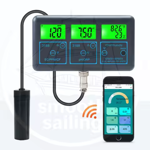 Tuya App Online Digital PH Meter 8 in 1 PH/ORP/EC/TDS/SALT/S.G/CF/temper Multi Function Water Qualit