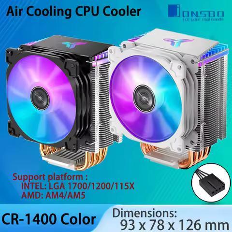 JONSBO CR1400 COLOR CPU Cooler, 92mm PWM Fan CPU Cooler, 4 Heat Pipe High 126mm Air Cooler Tower Rad