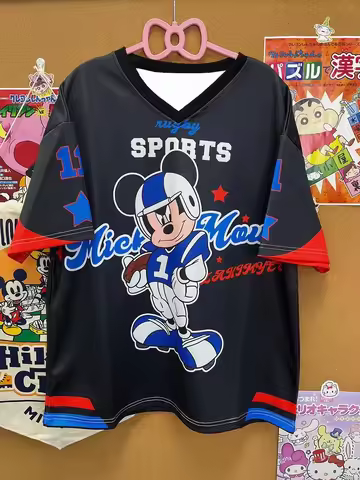 Disney Family Short sleeved T-shirt Women V-neck Super Loose Casual Sweatshirt Donald Duck_Pooh Bear