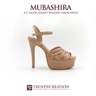 TC Mubashira 5.5 inches Elegant nude color pageant high heels