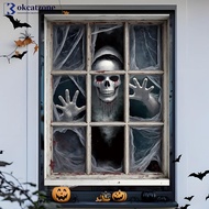 OKCATZONE Halloween Spooky Window Decoration Scary Decor 2D Ghost Horror Creepy Eyes Banner Festival