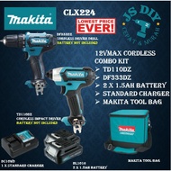 MAKITA CLX224 12V CXT CORDLESS COMBO SET ( DF333DZ + TD110DZ ) 『READY STOCK』『1 Year Warranty』『100% O
