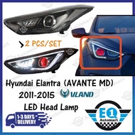 HYUNDAI ELANTRA (Avante MD) 2011-2015 VLAND LED Headlamp c/w Light Bar + Demon Eyes + Running Signal