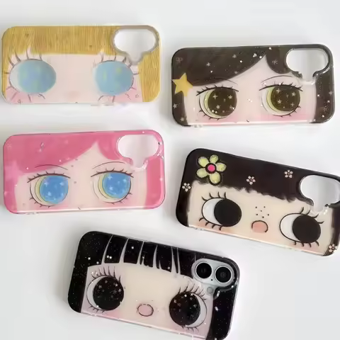 Kawaii Cute Black Big Eyes Cool Iphone Case Is Suitable Case for iPhone11 12 13 14 15 16 Pro Max Plu