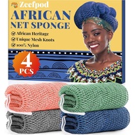 Span Jaring Afrika Authentic-4 Pek Span Jaring Pengelupasan Afrika, Span Mandian untuk Pancuran Mand