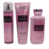 A Thousand Wishes Body Care Set. Shower Gel 10 Fl Oz, Fine Fragrance Mist 8 Fl Oz and Body Cream 8 F