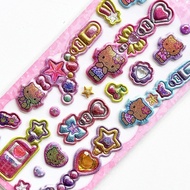 Ready Stock | Sanrio Puku Kira Puffy Stickers Tanned Hello Kitty