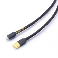 New เงินชุบ HiFi USB Type C สายเคเบิล Lightning USB A ถึง C สายข้อมูลเสียง5N DAC PC มือถือ