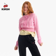 [KIRSH] SMALL CHERRY TWO-TONE CABLE CROP KNIT  | 23SS | Women knit top | Ladies knit top | Knit tops