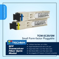 SFP Transceiver Fiber Optic Module TECHMA TCM-SC20/SM 1.25Gbps up to 20km LC/SC