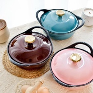 Ingot Shaped Cast Iron Enamel Pot, Multi-Purpose Dutch Oven & Braising Casserole for Induction